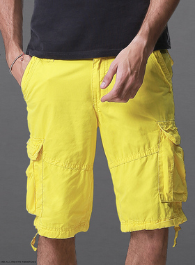 match麻吉工装短裤男大码2017夏季工装大码多口袋五分裤潮S3551M