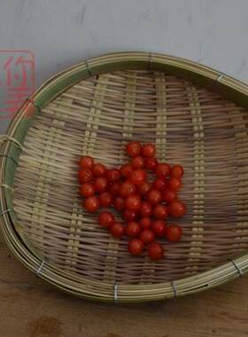 纯手工竹编小筲箕 装菜 淘菜用 装馒头等食品 可放冰箱里 粗糙型