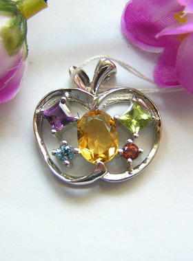 江浙沪包邮银镶嵌水晶橄榄石