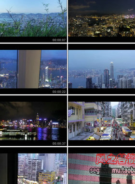 延时摄影 香港日与夜 城市风光 风景 LED大屏幕视频素材