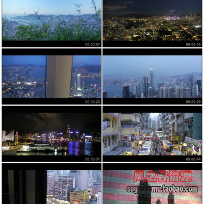 延时摄影 香港日与夜 城市风光 风景 LED大屏幕视频素材