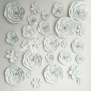 橱窗展示婚庆影楼背景活动装饰舞台道具Z002大型泡沫纸花白色组合