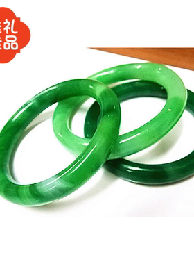 圆形绿色款玻璃地摊货源玉手镯