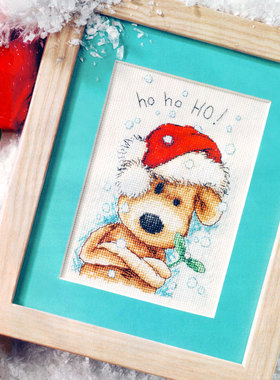 R线小小鱼印花十字绣套件欧式杂志Crazy78-3冬日泰迪 卡通圣诞