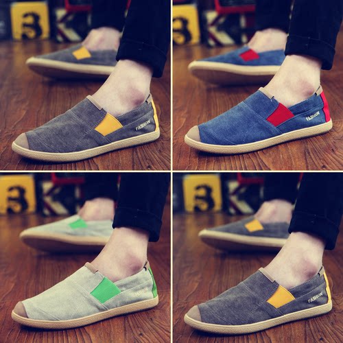 夏季男士帆布鞋男士韩版懒人潮鞋一脚蹬老北京布鞋豆豆休闲男鞋子|ruв категории Мужская обувь, холст обувь - от Buy2taobao.com для оказания профессиональной услуги покупки агента Taobao