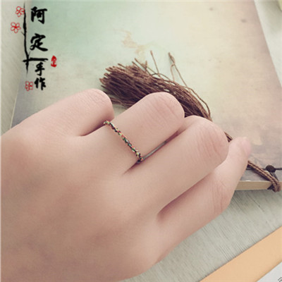 红绳对戒电影内在美同款戒指情侣