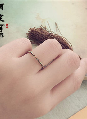 红绳对戒电影内在美同款戒指情侣