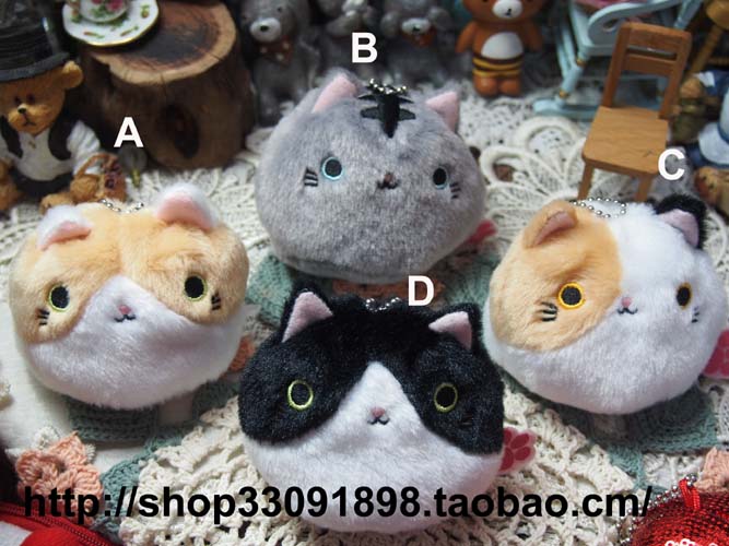 日单圆溜溜手掌猫咪猫碳れこだんこ沙包喵星人毛绒挂件公仔 每个