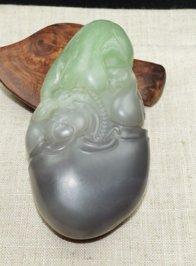 【晶金良玉】经典青海料双青料把件和和美美