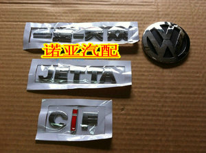 一汽大众04-09捷达王改装伙伴电镀斜体字牌字母后字标志备箱圆标