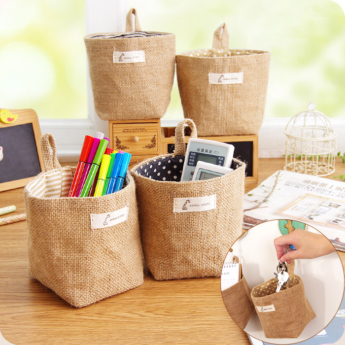 zakka¼òÔ¼ÃÞÂé¿É¹Ò×ÀÃæÔÓÎïÊÕÄÉ´ü ´´ÒâË«Ãæ²¼ÒÕ¹Ò´ü¶àÓÃǽ±Ú¹Ò´ü