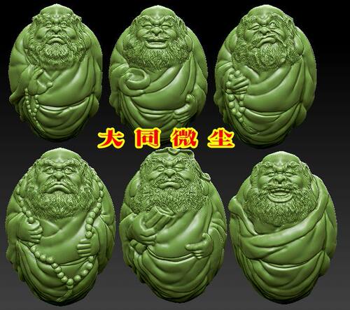 三维立体图 圆雕图 四轴  3D打印图 STL 模型  新款核雕达摩