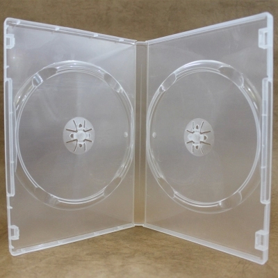 50克长方形双碟装CD/DVD盒 透明双面盒子CD盒 光盘盒 有膜可插页