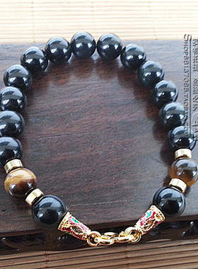 金色泰国佛牌手串其他款式黑玛瑙