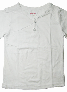 乐天BABY*外贸pumpkin patch 3-5岁男童白色全棉短袖T恤