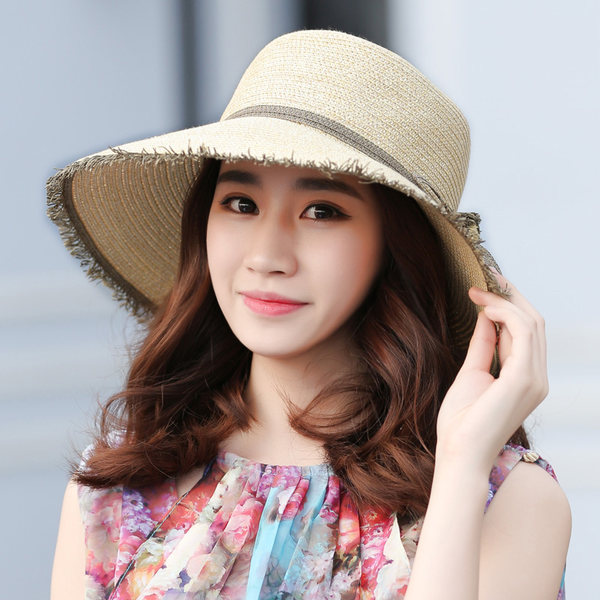 迷人微笑 草编大沿遮阳帽 ￥24包邮（￥39-15）多色可选