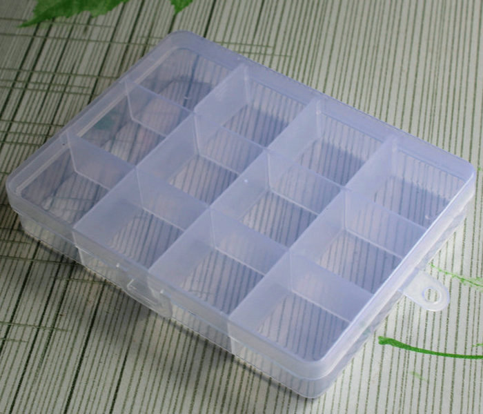 单排可分卸12格透明塑料盒子 整理收纳盒置物盒首饰盒钻盒饰品盒