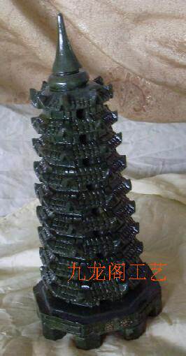 天然鲁山绿原石文塔九层禅意古塔惠安石雕吉祥寓意石头塔一个