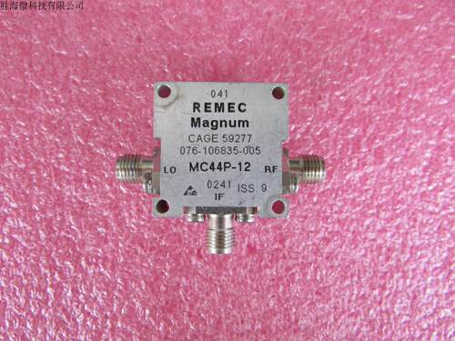 进口 MC44P-12  4-12GHz SMA 射频微波同轴双平衡混频器 RF/LO=4-12GHz IF=DC-3GHZ LO DRIVE：+10DBM SMA接口