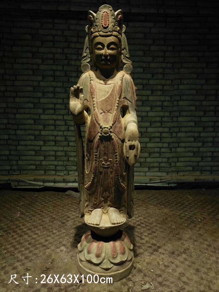 精品雕塑高古石雕石头佛像站佛坐佛释迦摩尼自在观音摆件