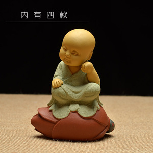 茶宠摆件精品紫砂小和尚 不听不说不看不动和尚 四不和尚 小佛