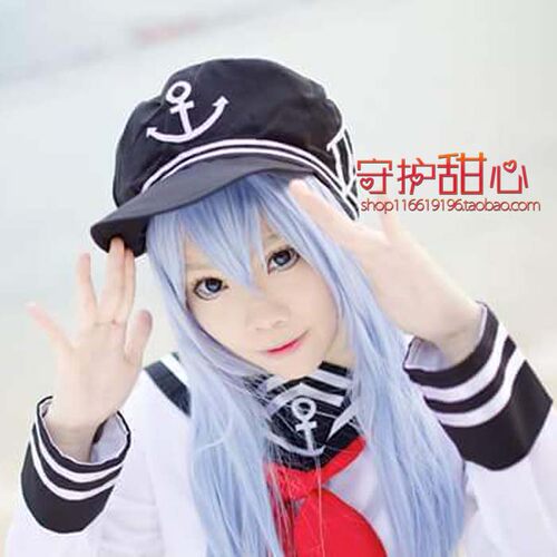 守护甜心舰队collection第六驱逐舰·响 舰娘冰蓝cosplay假发