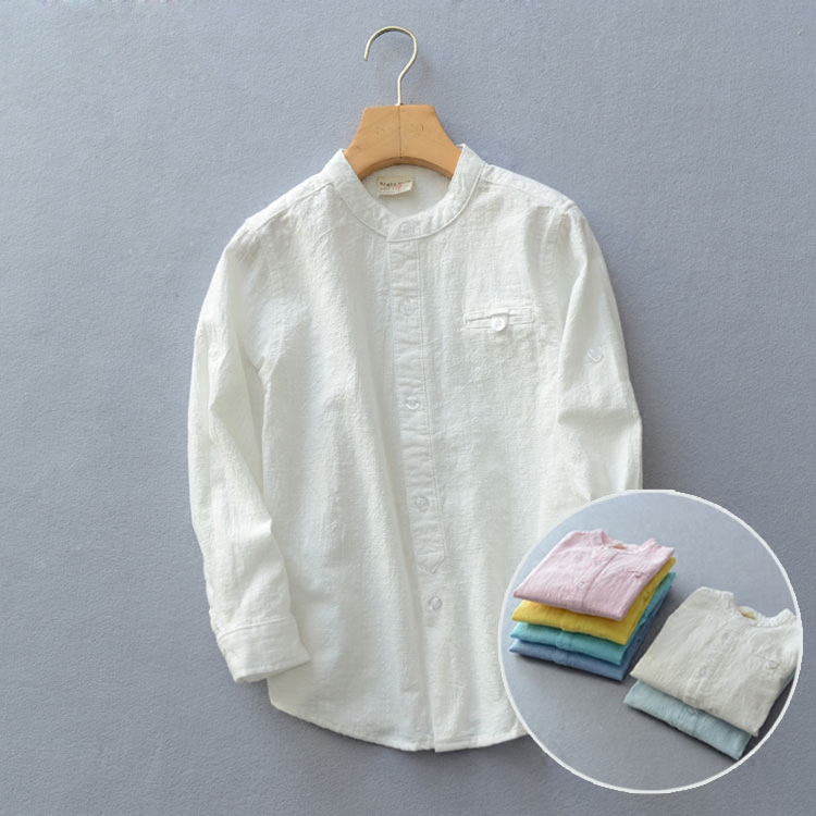 Chemise garcon à manche longue en lin - Ref 2074373 Image 1