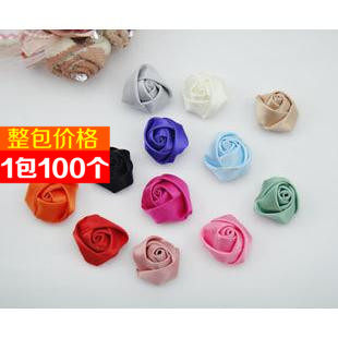 【100朵】2-2.5cm立体小玫瑰花 涤纶织带质感diy手工花苞配件