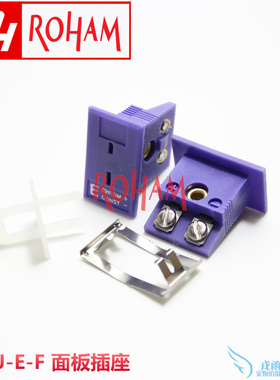 热电偶面板安装插座连接器 E型Ω仪表接插件 紫色母接头 MPJ-E-F