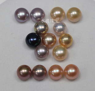 抢拍12-14mm天然淡水珍珠扁圆裸珠散珠颗粒珠手工diy戒指耳钉吊坠