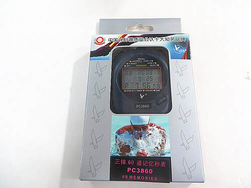 天福秒表PC3860 三排60道记忆秒表 田径跑步计时秒表 配挂绳