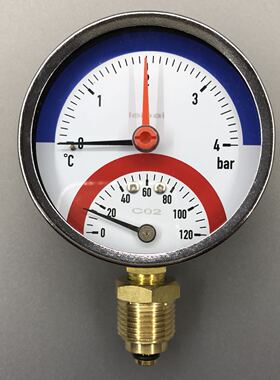 温度带压力一体表 压力带温度表 wY-80 yw80 0-4bar 0-120度 G1/2