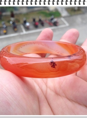 巴西天然红水草缠丝玛瑙手镯加厚水润圆滑原矿玉石女友妈妈好礼18