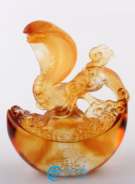 琉璃滚滚来属相生肖蛇贺岁工艺品