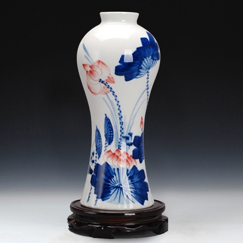 景德镇陶瓷器 青花手绘写意创意花瓶花器 客厅家居装饰摆件花插