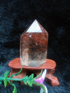 晶山角天然金发晶水晶柱 水晶簇摆件70×30*净高50mm