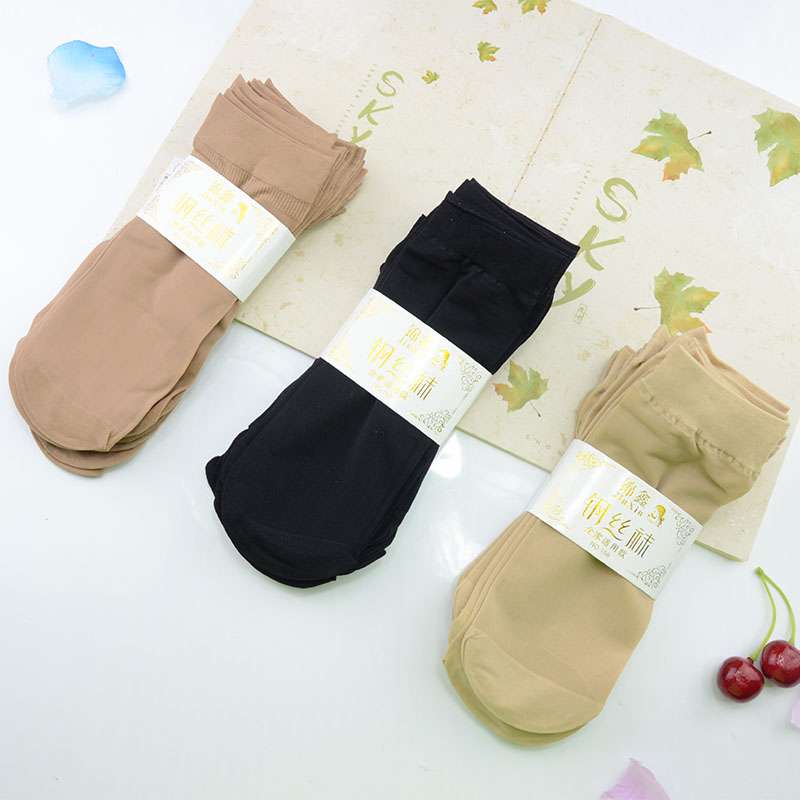 a374夏季丝袜短袜女士钢丝袜肉色