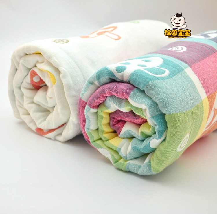 棉国宝宝 婴幼儿盖毯 六层纱蘑菇盖被 宝宝床品