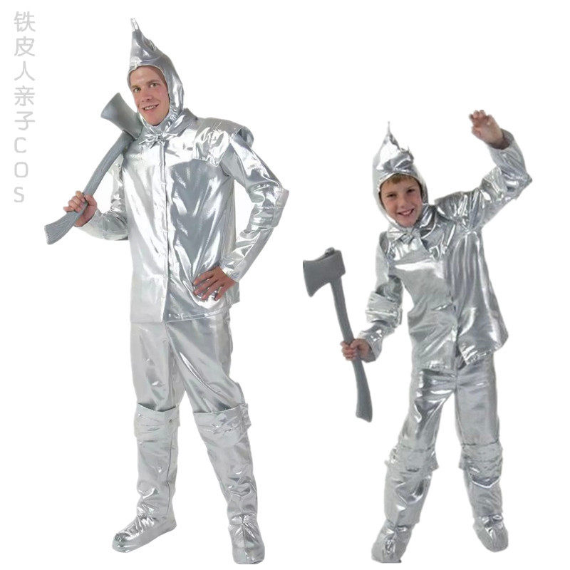 万圣节新款化妆舞会服 cos影视角色装扮亲子服装绿野仙踪铁皮人服