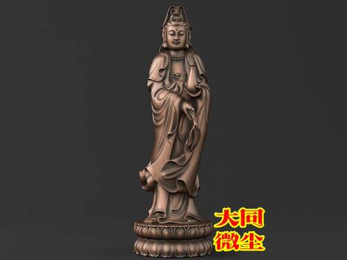 观音普渡  圆雕图三维图STL雕刻设计素材3D打印立体图精雕