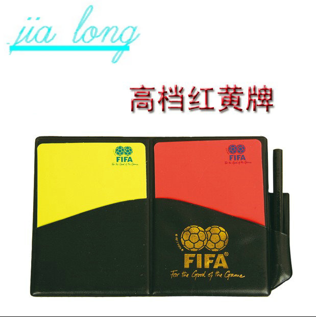 新款 FIFA足球比赛裁判员红黄牌带皮套铅笔包邮批发