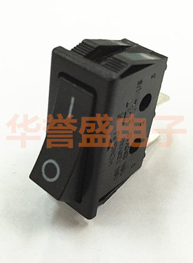 台湾HONGJU 进口船型翘板开关R-1-110-C5N-BB 2脚2档KCD3型 黑色