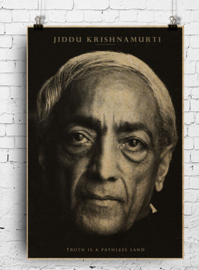 历史名人海报 克里希那穆提Krishnamurti 灵修海报瑜伽挂图复古