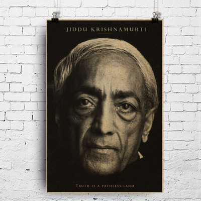 历史名人海报 克里希那穆提Krishnamurti 灵修海报瑜伽挂图复古