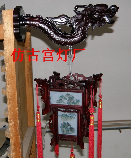 中式宫灯中式灯具古典宫灯手绘仿古宫灯木制宫灯客厅龙头壁挂灯