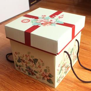 正方形大号礼品盒正方体十字花形礼品盒收纳盒礼物包装盒手提礼盒