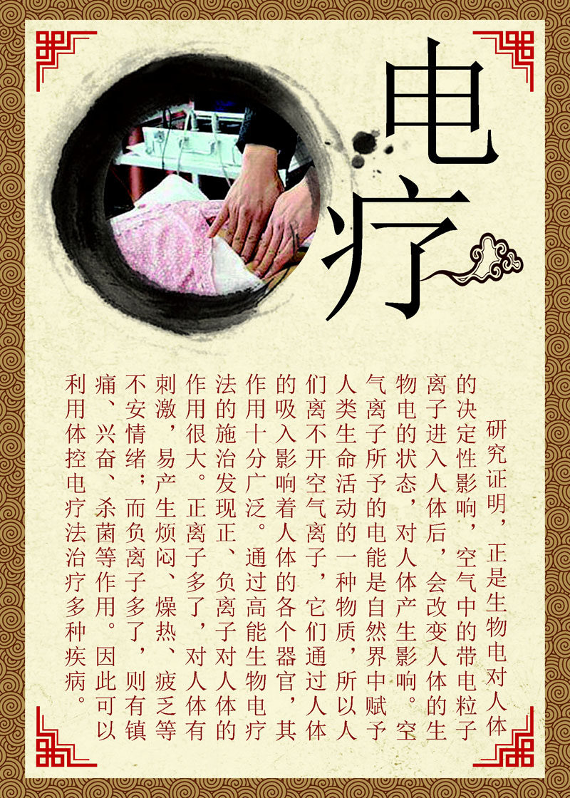 756海报印制展板写真喷绘759中医养生保健电疗法简介绍