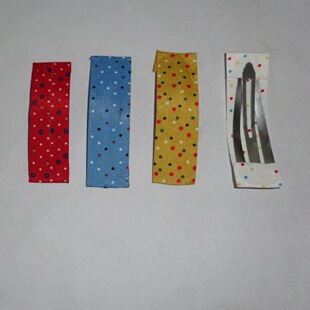 1个 布艺小圆点BB夹 韩国波点发饰头饰 彩色发夹边夹 后面有贴布