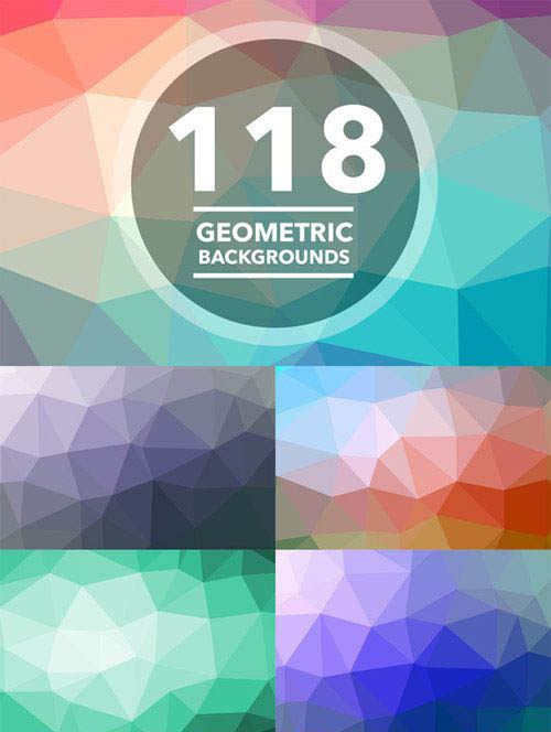 ps设计素材 高清118张低多边形lowpoly风格背景纹理图4500x3500