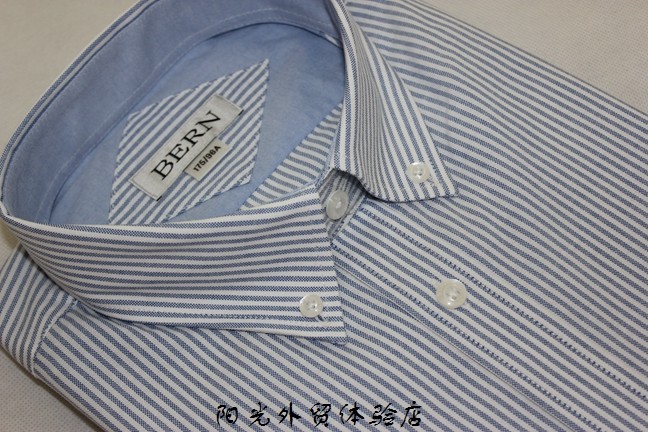 bern  秋冬 100%纯棉 微修身 牛津纺 休闲百搭 男式长袖衬衫衬衣